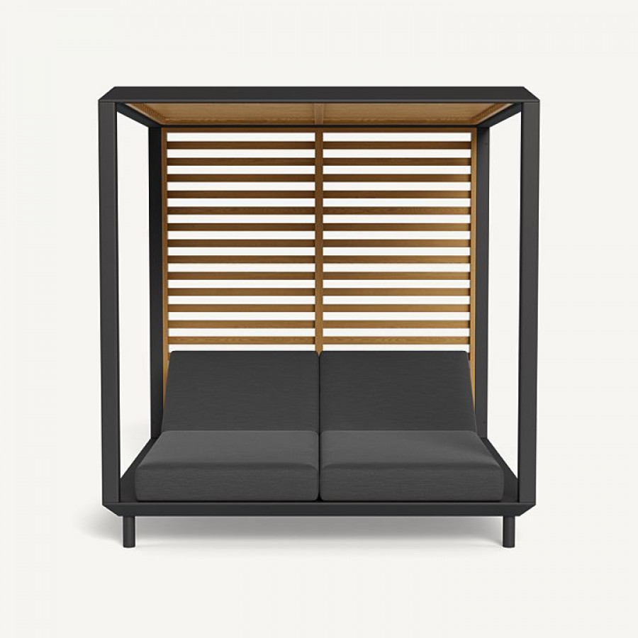 Harbour Breeze Xl Aluminum Cabana - Aluminum Asteroid / Panama Grafito / Teak Natural