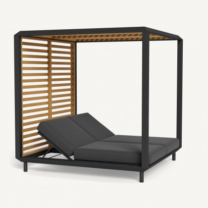 Harbour Breeze Xl Aluminum Cabana - Aluminum Asteroid / Panama Grafito / Teak Natural