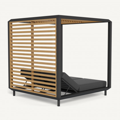 Harbour Breeze Xl Aluminum Cabana - Aluminum Asteroid / Panama Grafito / Teak Natural