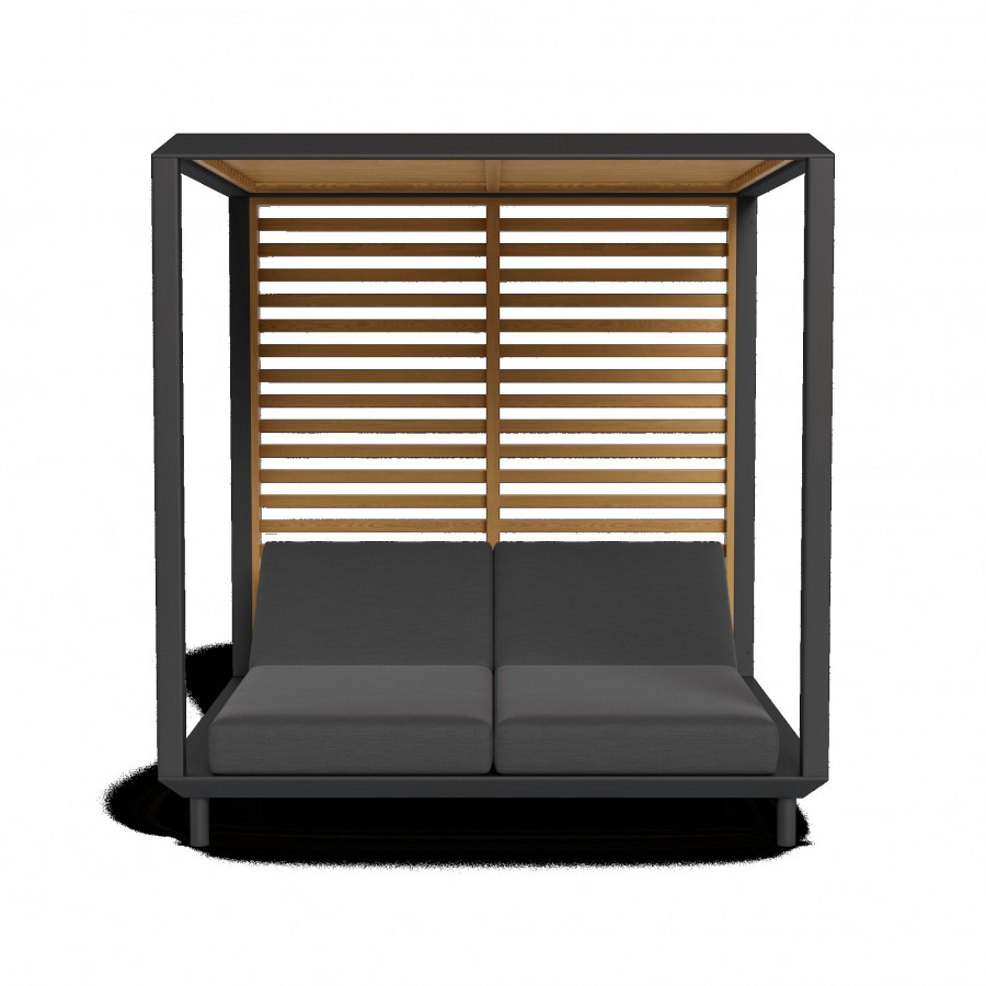 Harbour Breeze Xl Cabana - Aluminum White, Siesta Indigo, Teak Natural