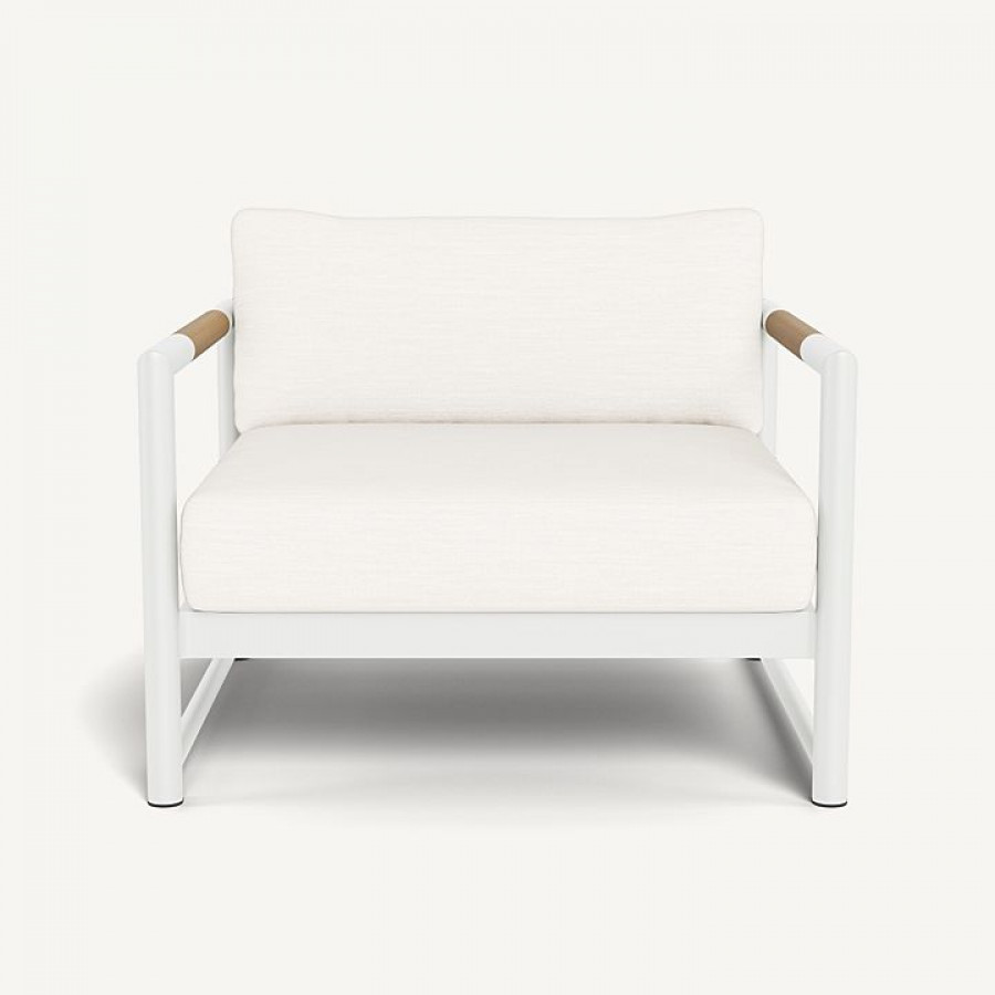 Harbour Breeze Xl Aluminum Lounge Chair - Aluminum White / Panama Blanco