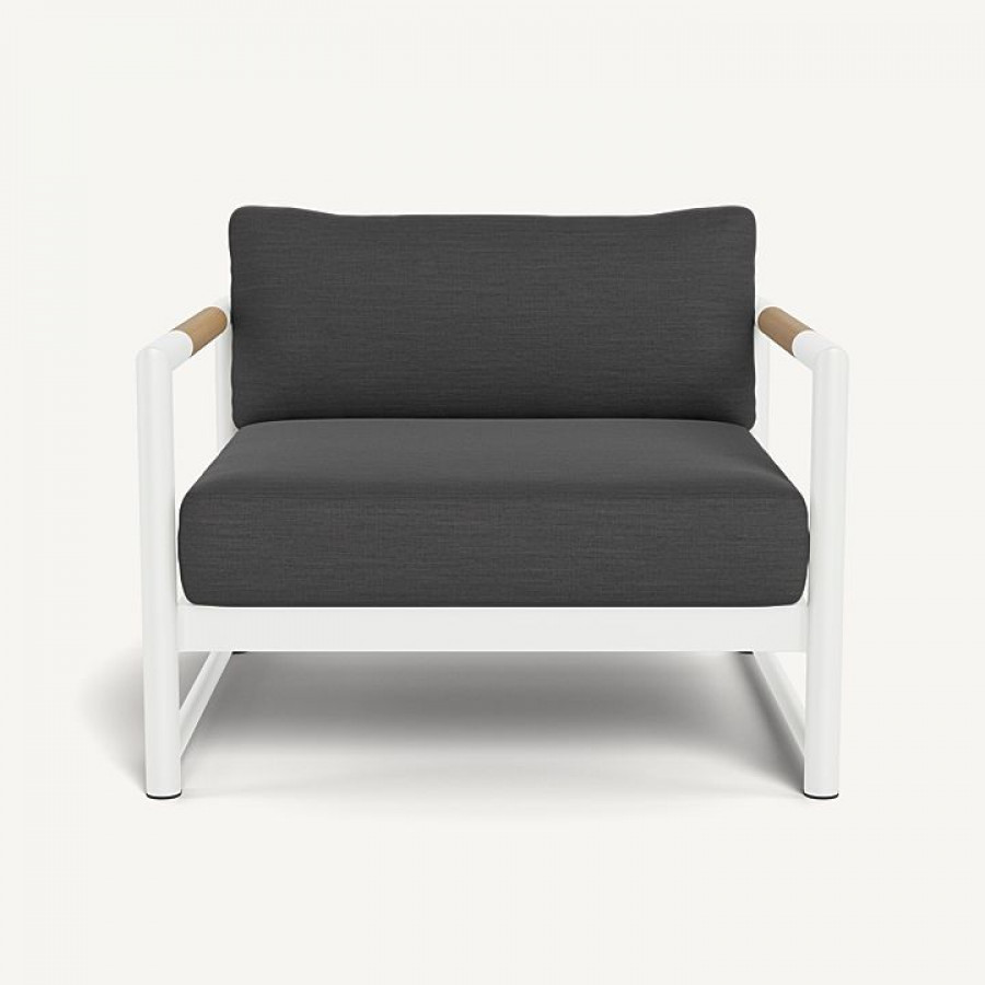 Harbour Breeze Xl Aluminum Lounge Chair - Aluminum White / Panama Grafito