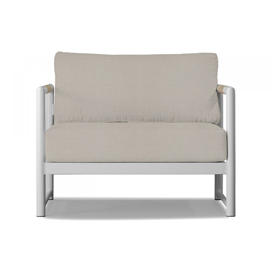 Harbour Breeze Xl Lounge Chair - Aluminum White, Panama Marble