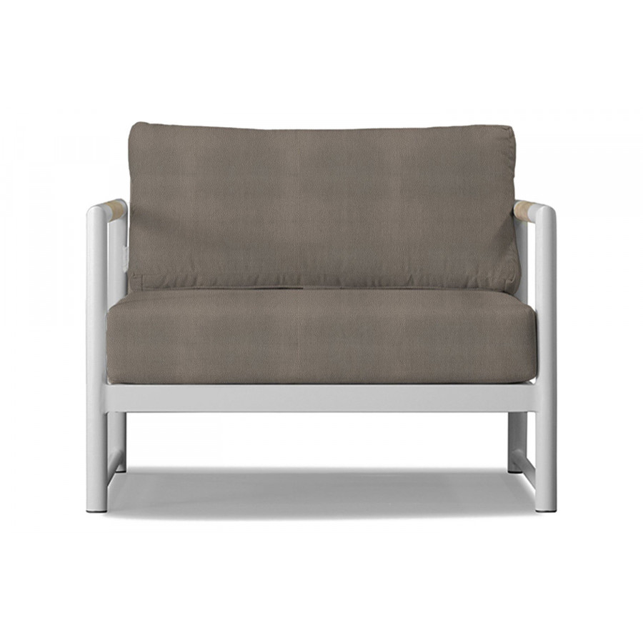 Harbour Breeze Xl Lounge Chair - Aluminum White, Riviera Stone