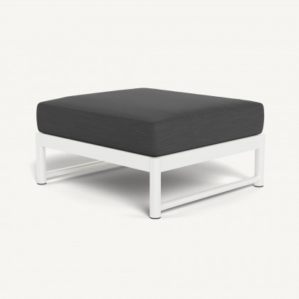 Harbour Breeze Xl Ottoman - Aluminum White, Panama Grafito