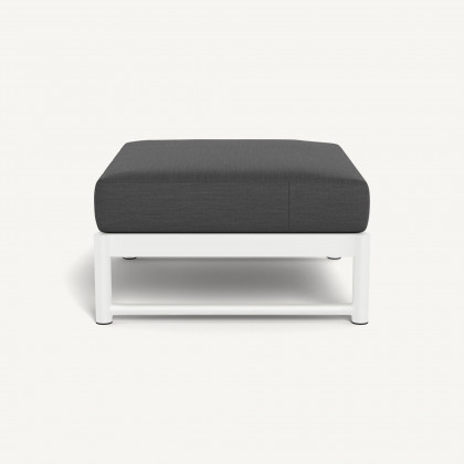 Harbour Breeze Xl Aluminum Ottoman - Aluminum White / Panama Grafito