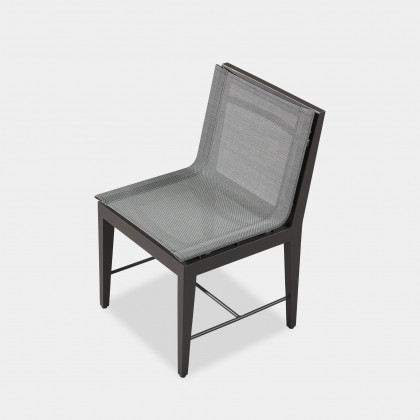 Harbour Byron Aluminum Dining Chair - Aluminum Asteroid / Batyline White