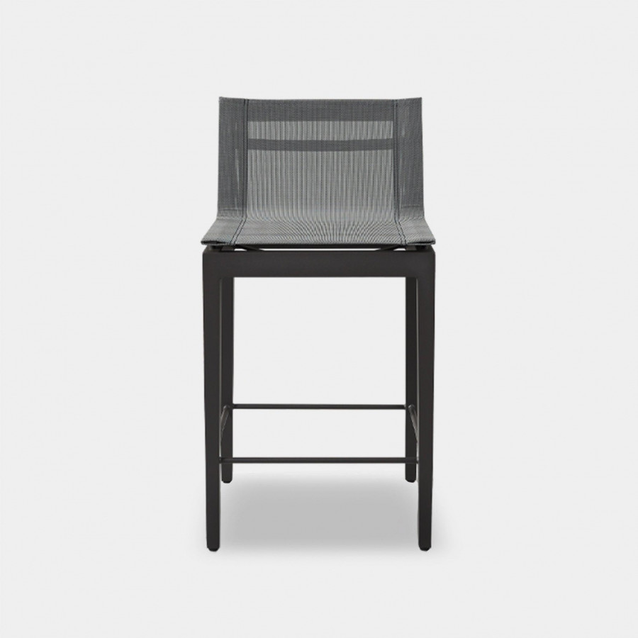 Harbour Byron Aluminum Bar Stool - Aluminum Asteroid, Batyline Silver