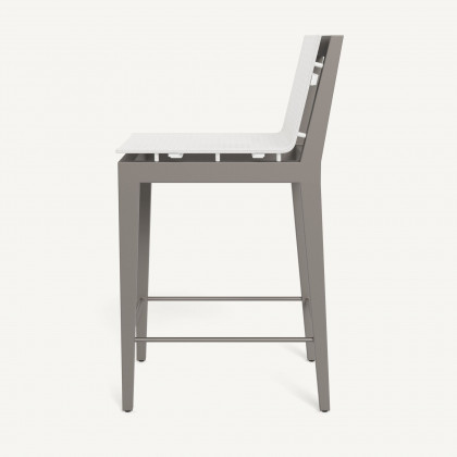 Harbour Byron Aluminum Bar Stool - Aluminum Taupe / Batyline White