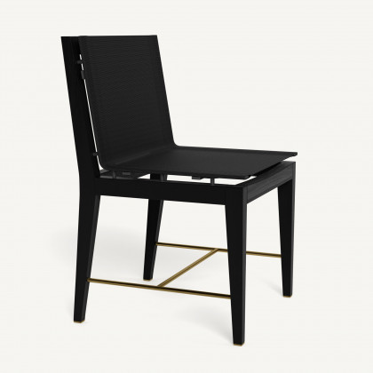 Harbour Byron Teak Dining Chair - Teak Charcoal / Batyline Black