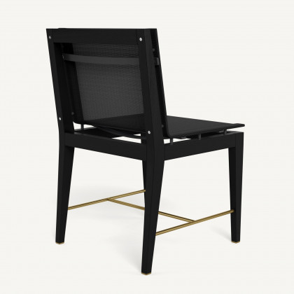 Harbour Byron Teak Dining Chair - Teak Charcoal / Batyline Black