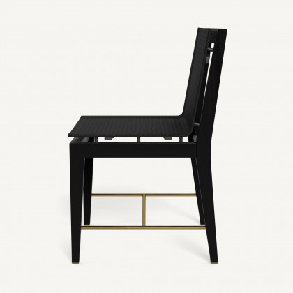 Harbour Byron Teak Dining Chair - Teak Charcoal / Batyline Black