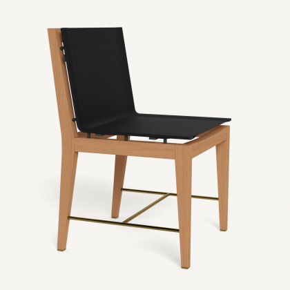 Harbour Byron Teak Dining Chair - Teak Natural / Batyline Black