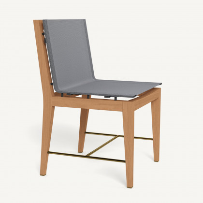 Harbour Byron Teak Dining Chair - Teak Natural / Batyline Silver