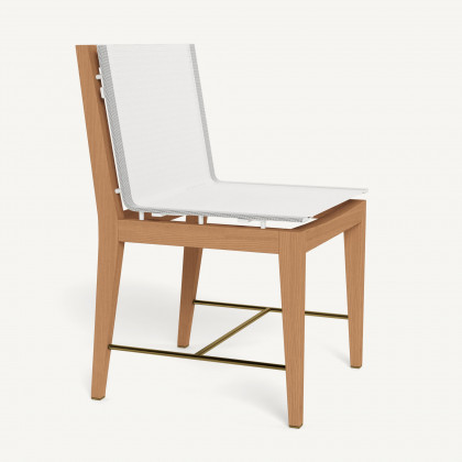 Harbour Byron Teak Dining Chair - Teak Natural / Batyline White