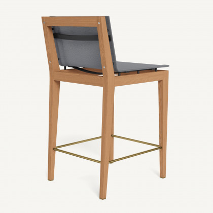 Harbour Byron Teak Counter Stool - Teak Natural / Batyline Silver