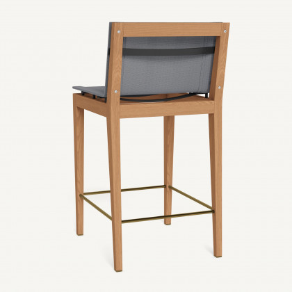 Harbour Byron Teak Counter Stool - Teak Natural / Batyline Silver
