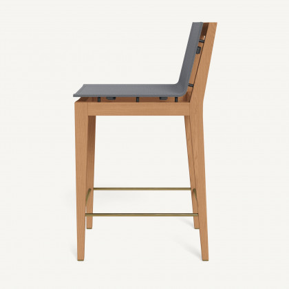 Harbour Byron Teak Counter Stool - Teak Natural / Batyline Silver