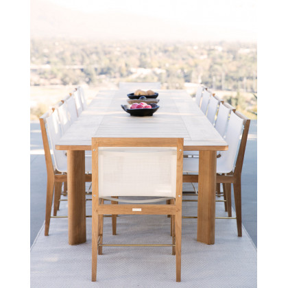 Harbour Byron Teak Counter Stool - Teak Natural / Batyline Silver