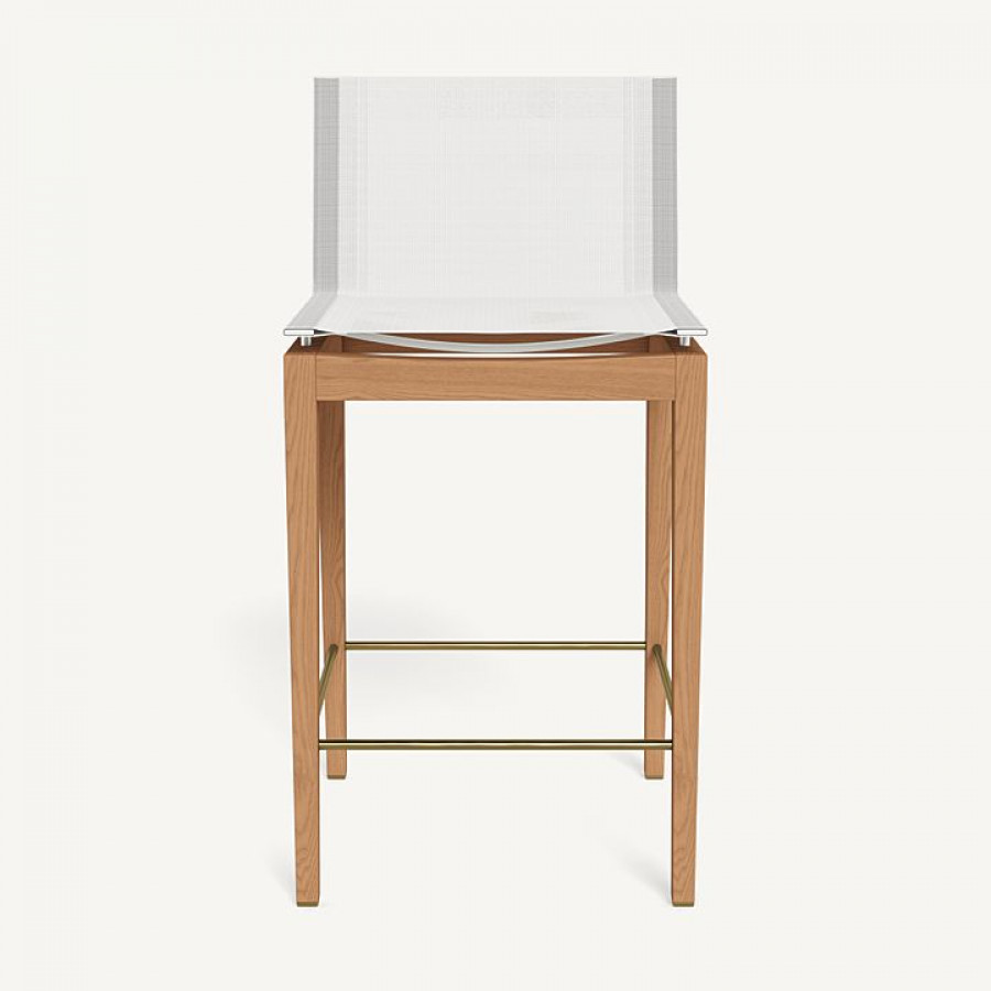 Harbour Byron Teak Counter Stool - Teak Natural / Batyline White