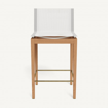 Harbour Byron Teak Counter Stool - Teak Natural / Batyline White