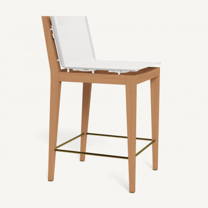Harbour Byron Teak Counter Stool - Teak Natural / Batyline White