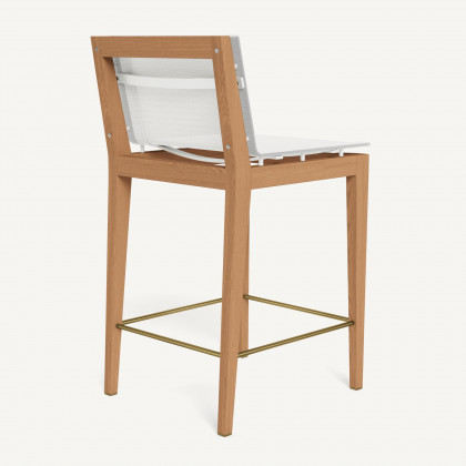 Harbour Byron Teak Counter Stool - Teak Natural / Batyline White