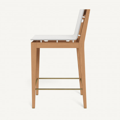 Harbour Byron Teak Counter Stool - Teak Natural / Batyline White