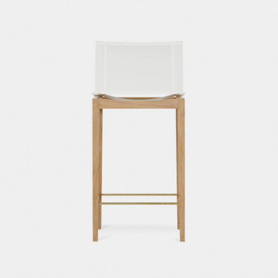 Harbour Byron Bar Stool - Teak Charcoal, Batyline Silver