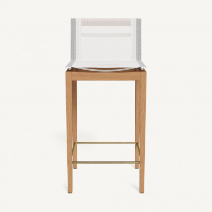 Harbour Byron Teak Bar Stool - Teak Natural / Batyline White