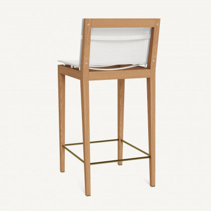 Harbour Byron Teak Bar Stool - Teak Natural / Batyline White