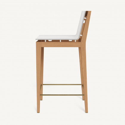Harbour Byron Teak Bar Stool - Teak Natural / Batyline White