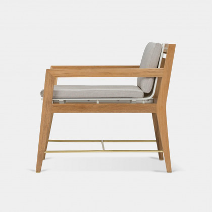 Harbour Byron Lounge Chair - Teak Charcoal, Panama Blanco, Batyline Black