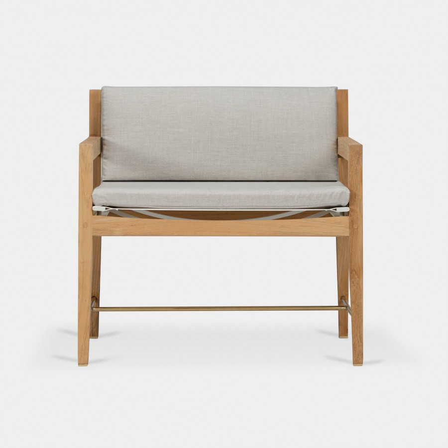Harbour Byron Lounge Chair - Teak Natural, Lisos Grafito, Batyline White