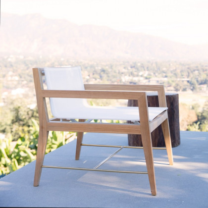 Harbour Byron Lounge Chair - Teak Natural, Lisos Grafito, Batyline White