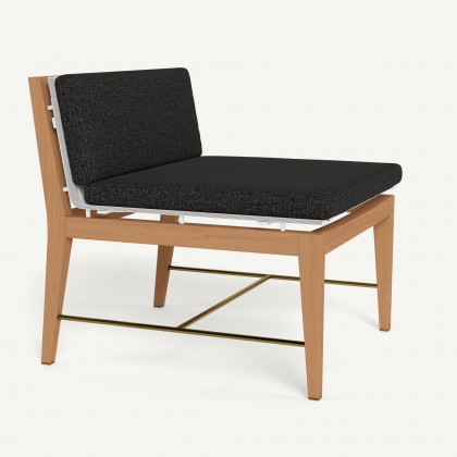 Harbour Byron Teak Easy Chair - Teak Natural / Copacabana Midnight / Batyline White
