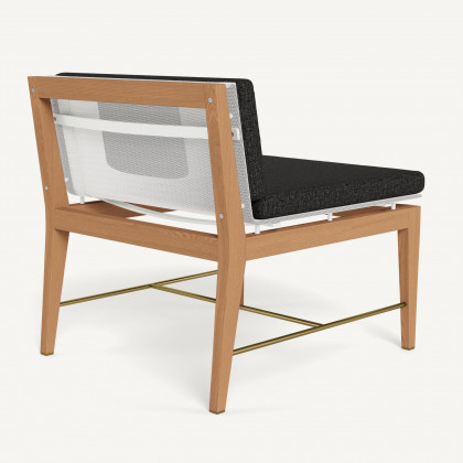 Harbour Byron Teak Easy Chair - Teak Natural / Copacabana Midnight / Batyline White