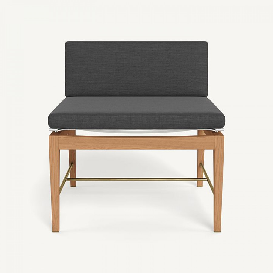 Harbour Byron Teak Easy Chair - Teak Natural / Panama Grafito / Batyline White
