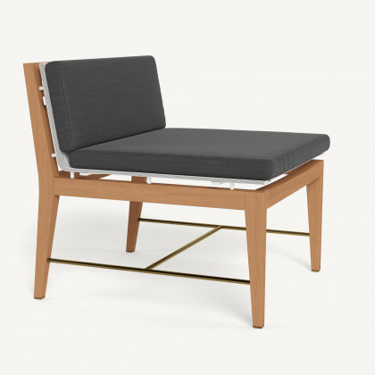 Harbour Byron Teak Easy Chair - Teak Natural / Panama Grafito / Batyline White