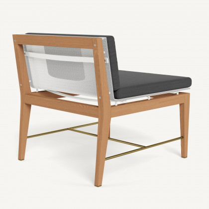 Harbour Byron Teak Easy Chair - Teak Natural / Panama Grafito / Batyline White