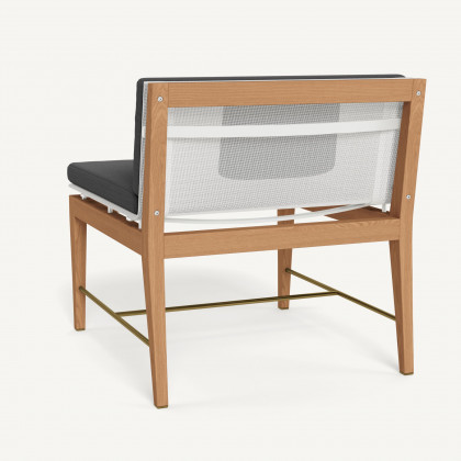 Harbour Byron Teak Easy Chair - Teak Natural / Panama Grafito / Batyline White