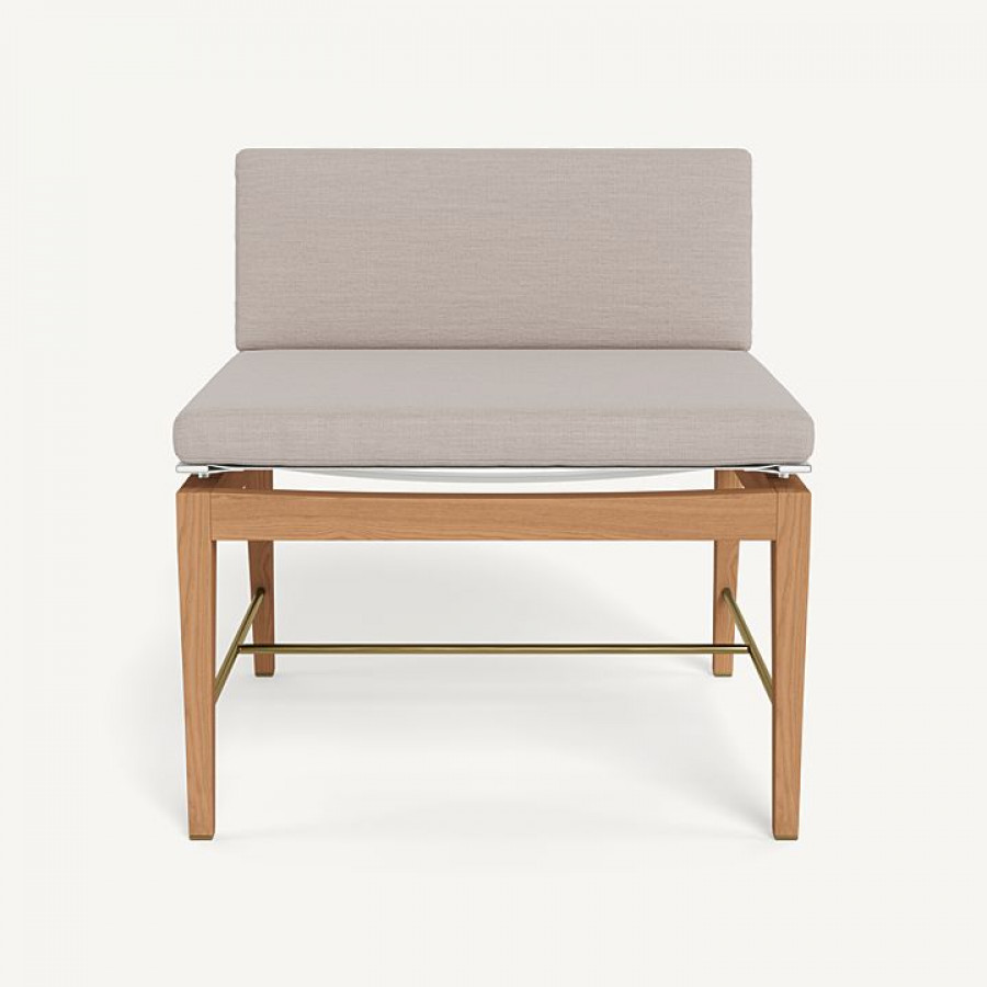 Harbour Byron Teak Easy Chair - Teak Natural / Panama Marble / Batyline White