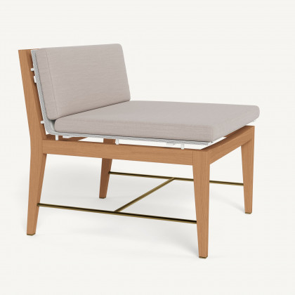 Harbour Byron Teak Easy Chair - Teak Natural / Panama Marble / Batyline White