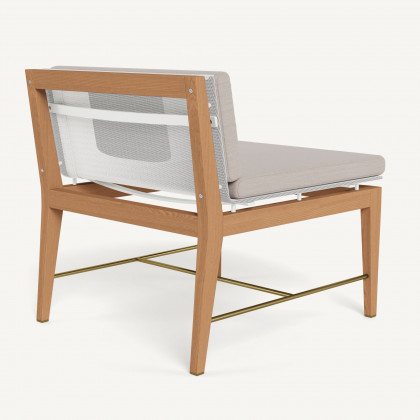 Harbour Byron Teak Easy Chair - Teak Natural / Panama Marble / Batyline White