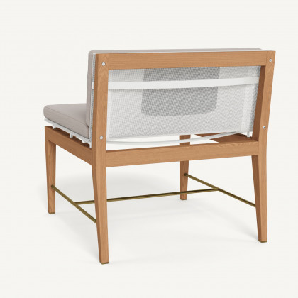 Harbour Byron Teak Easy Chair - Teak Natural / Panama Marble / Batyline White