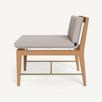 Harbour Byron Teak Easy Chair - Teak Natural / Panama Marble / Batyline White