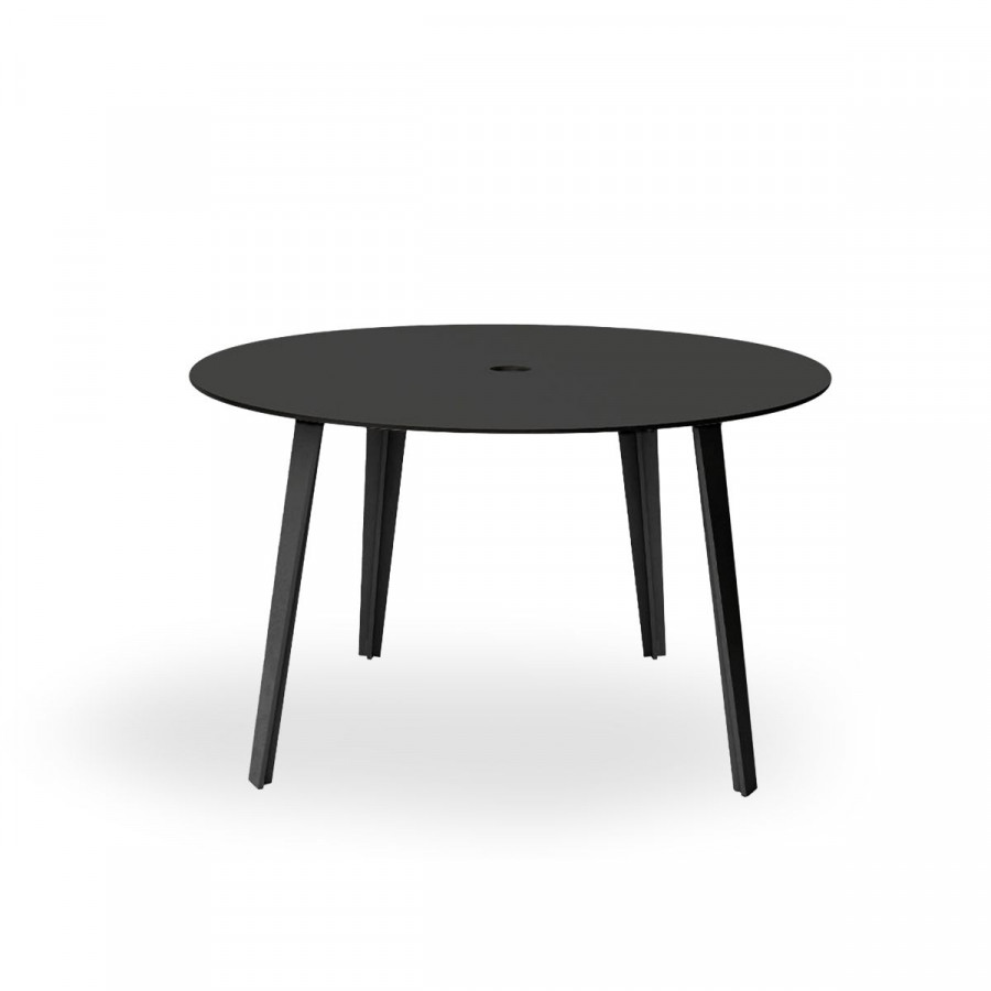 Harbour Clovelly Round Dining Table 47" in Aluminum Asteroid / HPCL Charcoal