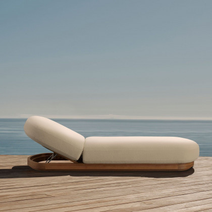 Harbour Como Sun Lounge - Sealed Teak Natural, Copacabana Midnight