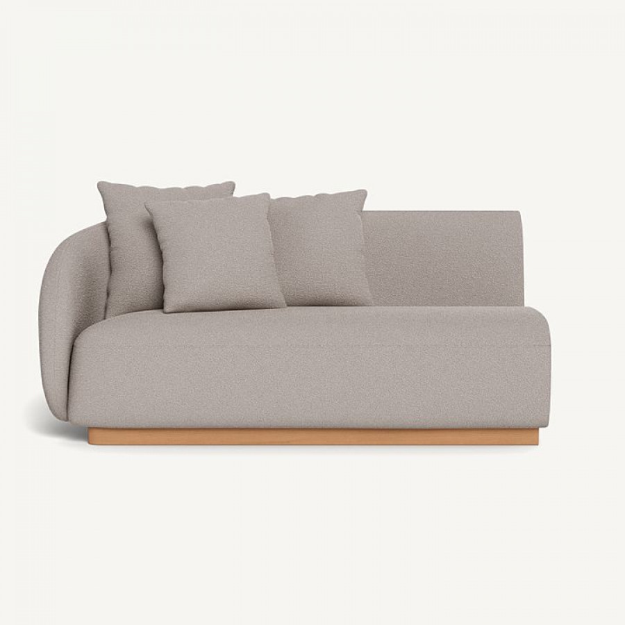 Harbour Como 2 Seat 1 Arm Left - Sealed Teak Natural / Riviera Stone