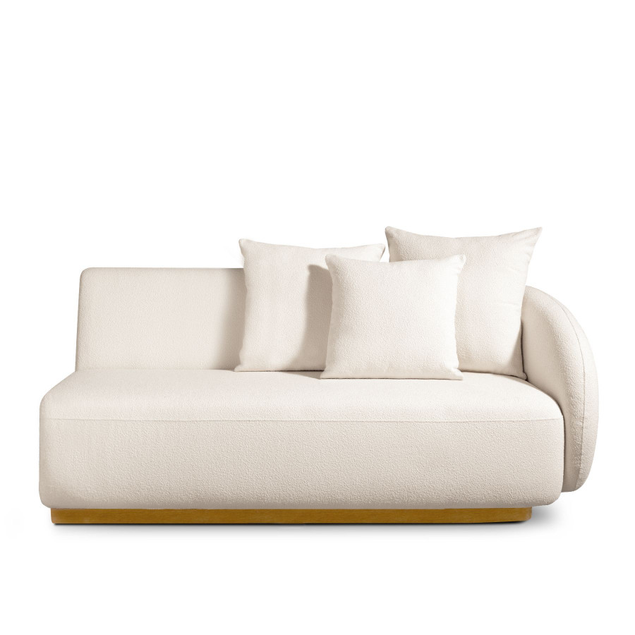 Harbour Como 2 Seat 1 Arm Right - Sealed Teak Natural, Siesta Slate